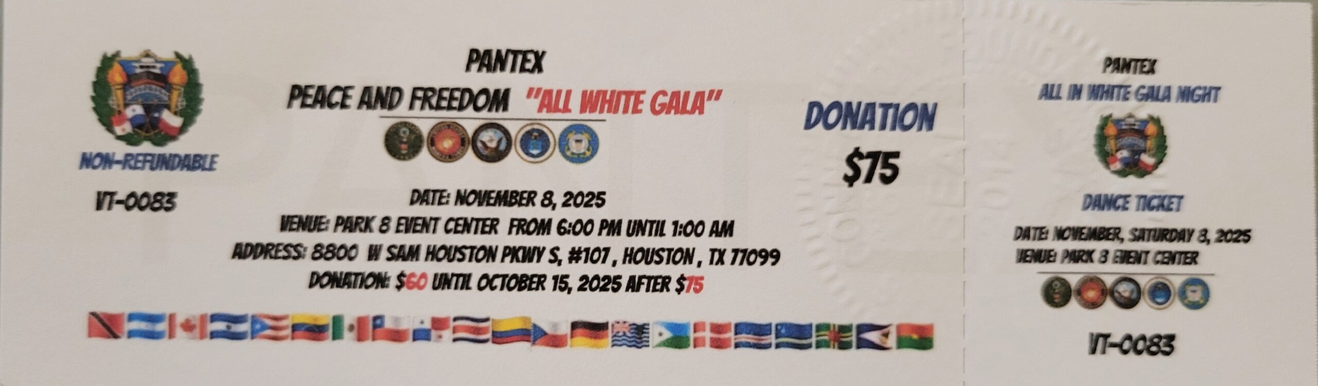 PanTex Peace and Freedom “ALL WHITE GALA”